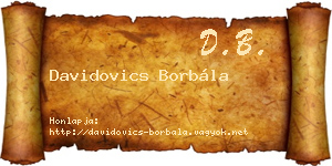 Davidovics Borbála névjegykártya