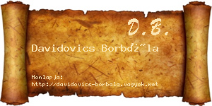 Davidovics Borbála névjegykártya