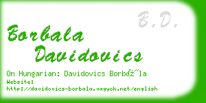 borbala davidovics business card